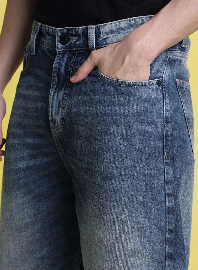 Styli Men Baggy Fit Light Faded Jeans By Bene Kleed