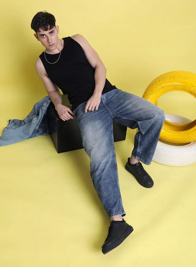 Styli Men Baggy Fit Light Faded Jeans By Bene Kleed