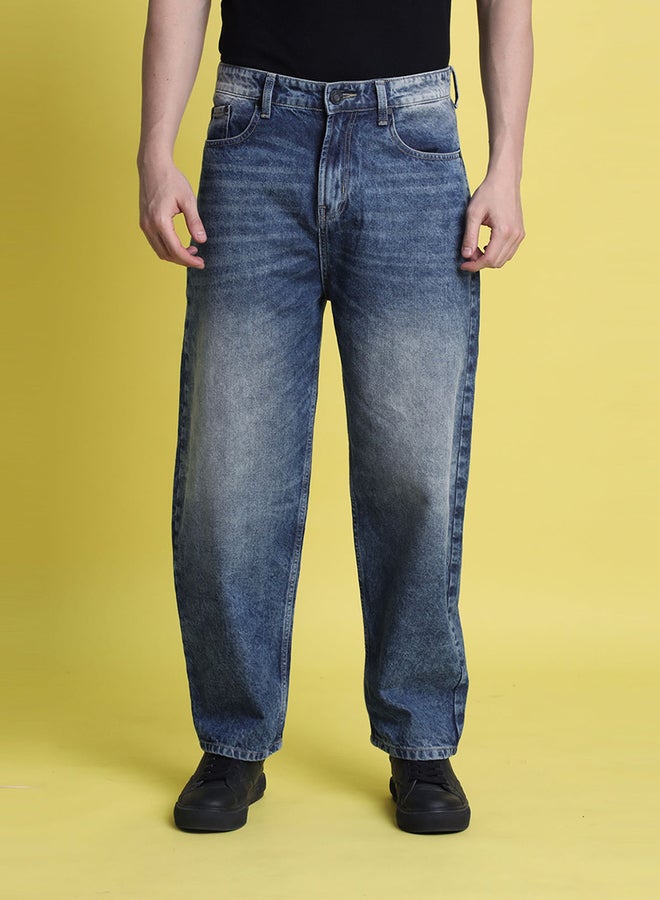 Take Two Men Baggy Fit Light Faded Jeans By Bene Kleed - Image 2