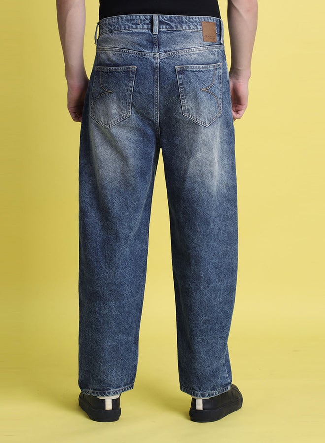 Take Two Men Baggy Fit Light Faded Jeans By Bene Kleed - Image 5