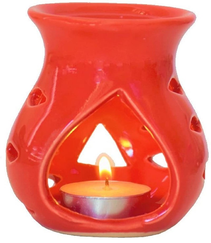 Mkd2 Rise Mkd2 Rise Ceramic Aroma Oil Diffuser Burner Lamp Set of 4 RedYellowBlueWhite Multicolour for Home Fragrance  - Image 2