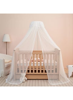 HanYun Baby Crib Safety Pop Up Tent, 55" x 51" x 27" Crib Canopy Protect Baby from Crib Rails, Baby Bed Netting Crib Tent Cover to Keep Baby from Climbing Out - See Through Mesh Nursery Mosquito Net
