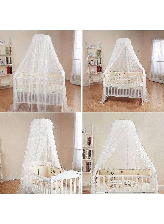 HanYun - HanYun Baby Crib Safety Pop Up Tent, 55" x 51" x 27" Crib Canopy Protect Baby from Crib Rails, Baby Bed Netting Crib Tent Cover to Keep Baby from Climbing Out - See Through Mesh Nursery Mosquito Net - Image 1
