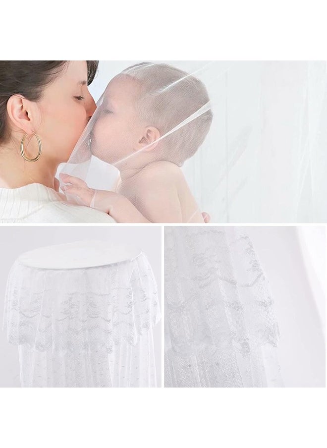 HanYun - HanYun Baby Crib Safety Pop Up Tent, 55" x 51" x 27" Crib Canopy Protect Baby from Crib Rails, Baby Bed Netting Crib Tent Cover to Keep Baby from Climbing Out - See Through Mesh Nursery Mosquito Net - Image 1