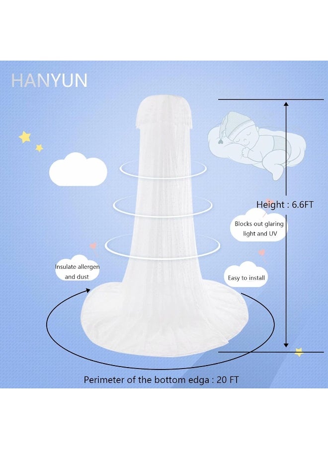 HanYun - HanYun Baby Crib Safety Pop Up Tent, 55" x 51" x 27" Crib Canopy Protect Baby from Crib Rails, Baby Bed Netting Crib Tent Cover to Keep Baby from Climbing Out - See Through Mesh Nursery Mosquito Net - Image 1