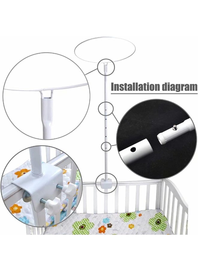 HanYun - HanYun Baby Crib Safety Pop Up Tent, 55" x 51" x 27" Crib Canopy Protect Baby from Crib Rails, Baby Bed Netting Crib Tent Cover to Keep Baby from Climbing Out - See Through Mesh Nursery Mosquito Net - Image 1