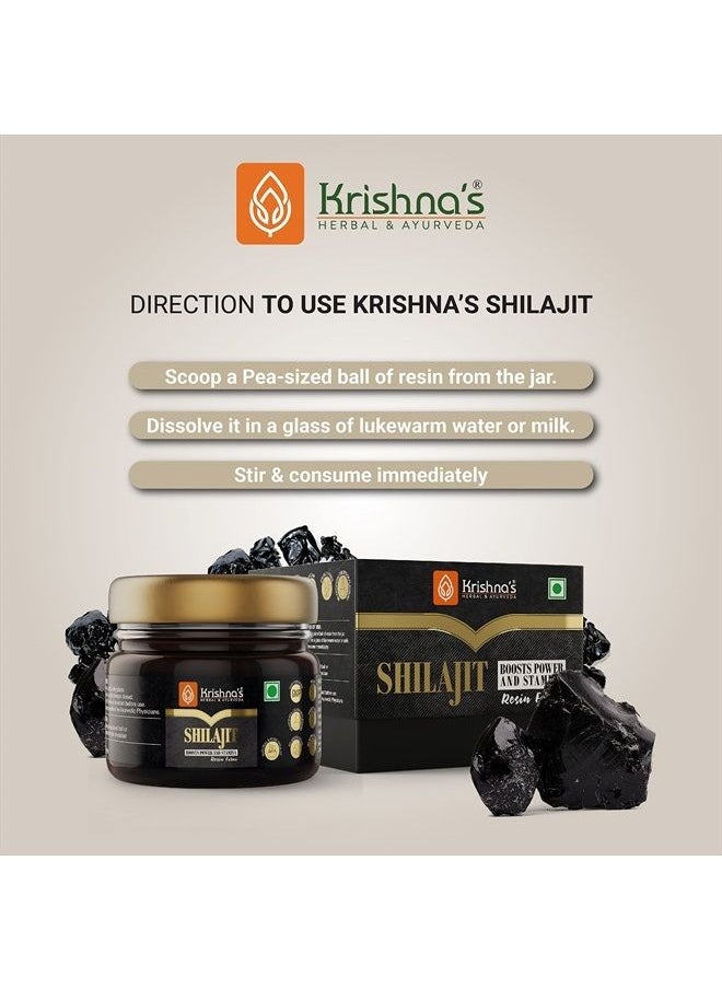 Krishna's Pure shilajit/silajit/shilajeet Original Resin, Stamina Booster, Himalayan Shudh shilajit, Made in India - 30g