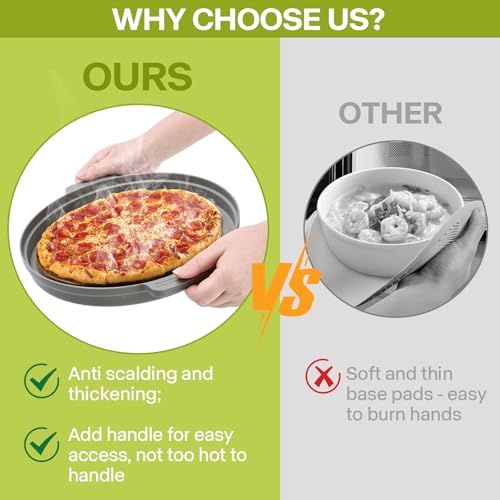Saebume Microwave Splatter Cover for Food with Anti-scald Base Plate,Large Plastic & Silicone Vented Avoid Scalding Collapsible Guard Lid,Kitchen Essential Gadgets for Meal Prep-10.7 Inch (gray) - Image 3