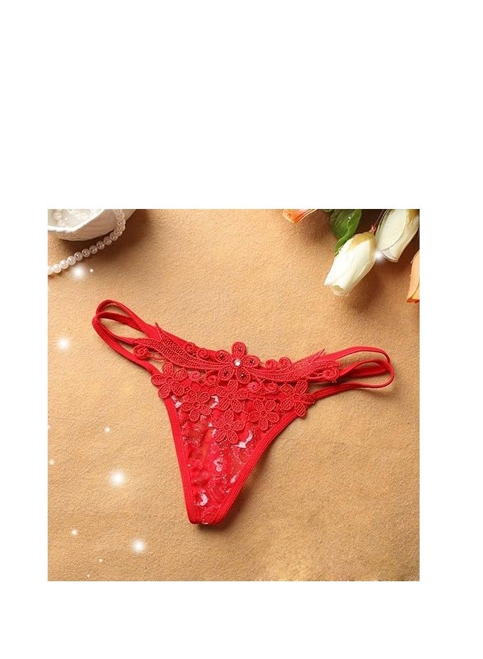 Women Lace Mid Rise Brief Underwear Breathable Scallop Trim Panties.  - Image 3