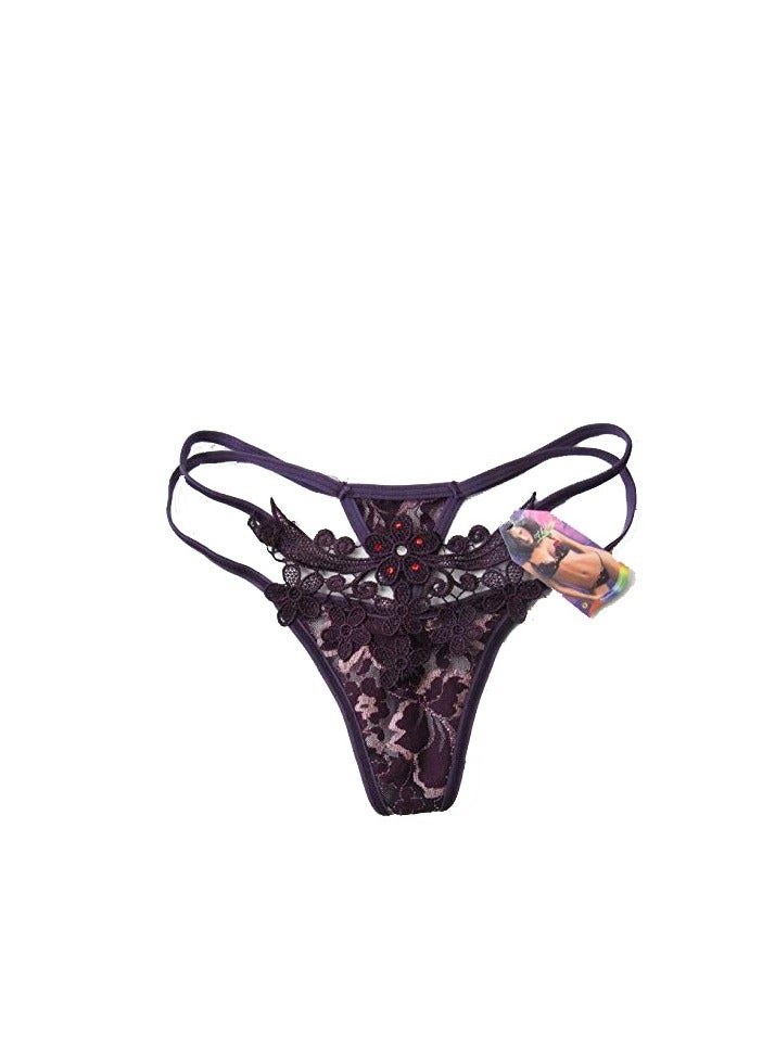 Women Lace Mid Rise Brief Underwear Breathable Scallop Trim Panties.  - Image 2
