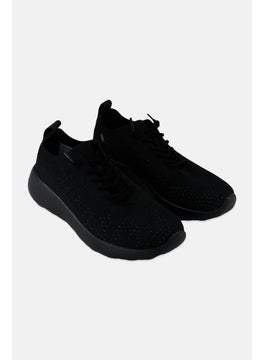 Women Lace Up Training Shoes, Black