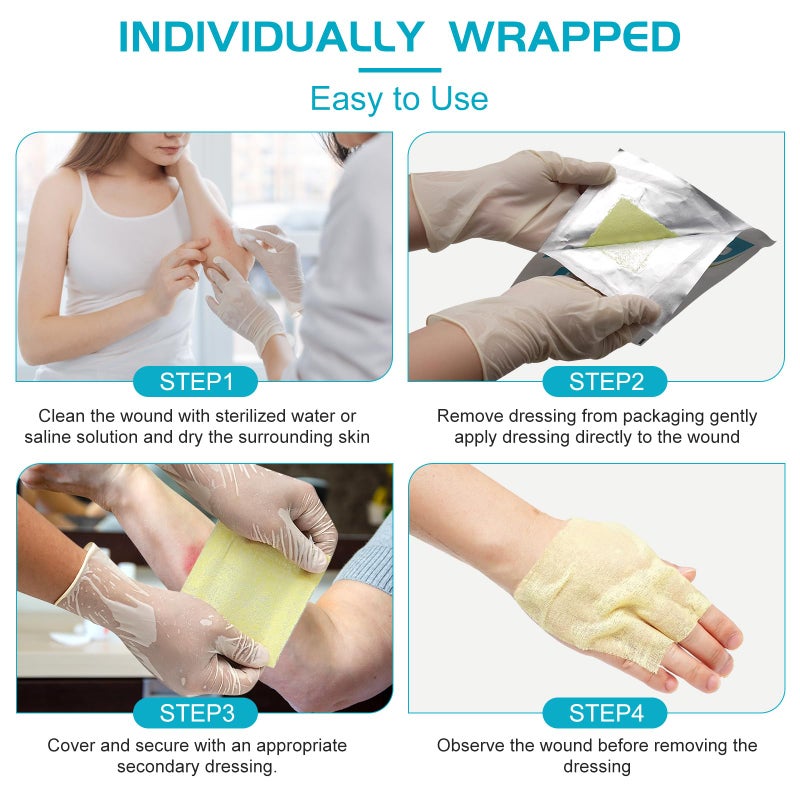 OPTITEKNIK Xeroform Petrolatum Dressing Non-Adherent Occlusive Fine Mesh Gauze Pad, Gentle Patch for Burns, Laceration, Surgical Incisions & Skin Grafts (5"x9" Pack of 25) - Image 4