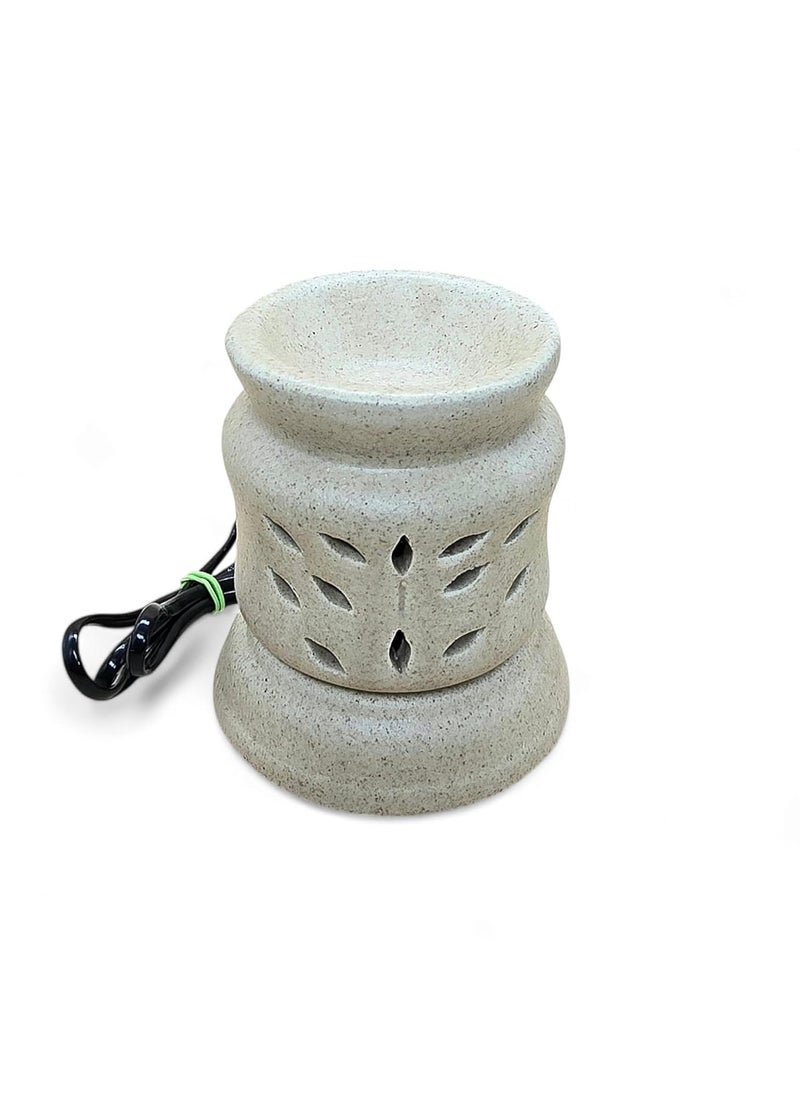 MAGICKAL MOON Electric Ceramic Oil Diffuser with 2 Essential Oils Stone Brown Leaf Pattern 8 x 115 cm Each 10ml SNSSC0055  - Image 2