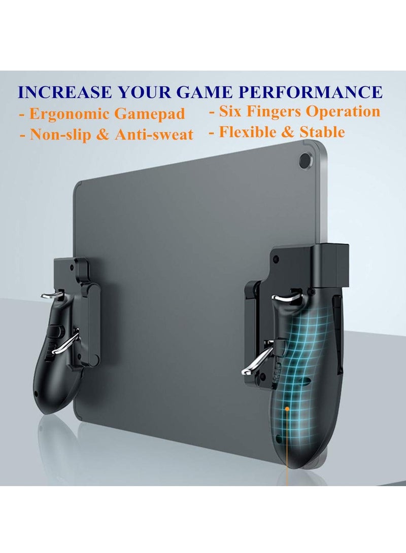 PUBG Controller for Tablet 4 Triggers 【6 Finger Operation】 Sensitive Shoot Aim Trigger Gamepad Grip, Support 9.7-12.9 inch iPad  Tablet - Image 4