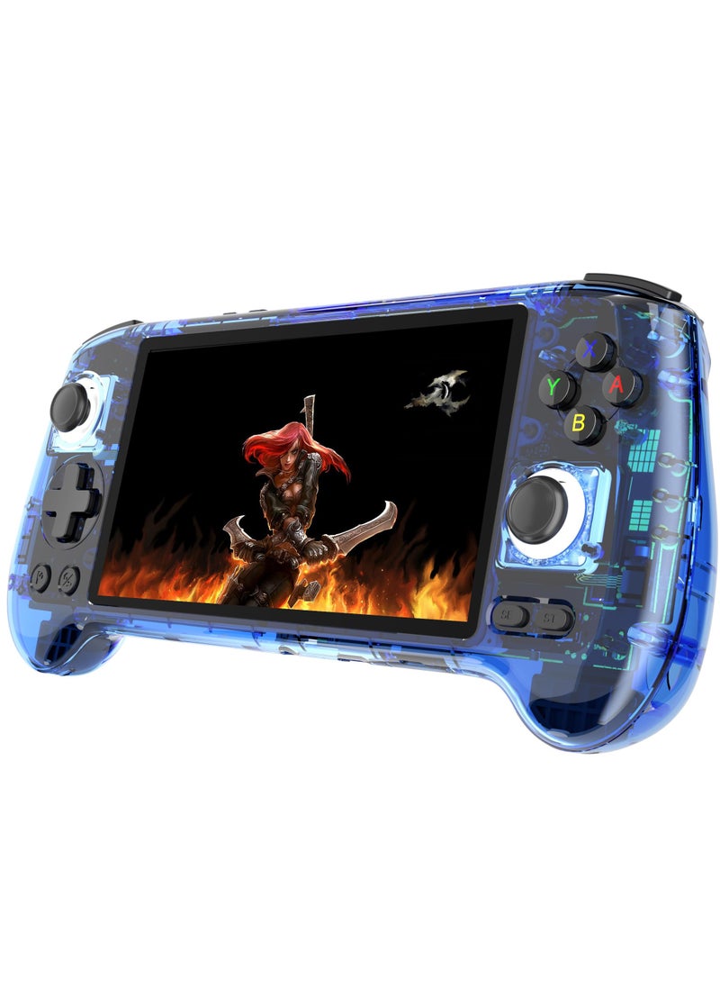 ANBERNIC  - RG556 Retro Handheld Game Console 5.48-inch Touch AMOLED Screen Unisoc T820 Android 13 OS 8GB LPDDR4X Built-in 128G+256G SD Card WiFi Video Games Player(Blue Translucent) - Image 1