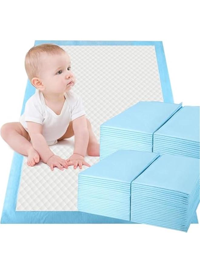 MIXDE 50 Pieces Baby Disposable Changing Pads,Waterproof Baby Changing Pads, 45x60cm(M-Size), Highly Absorbent Leakproof Changing Pad Baby, Ultra soft Diaper Changing Mat Underpads for Baby - Blue - Image 1