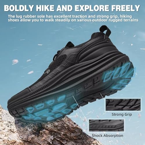 OrthoComfoot Women's Orthopedic Tennis Shoes: Fit Orthotic Neuropathy Recovery Arch Support Plantar Fasciitis Heel Spurs Metatarsal Trail Sneakers, Outdoor Golf Bowling Hiking Training Walking Shoes Black Size 9 - Image 2