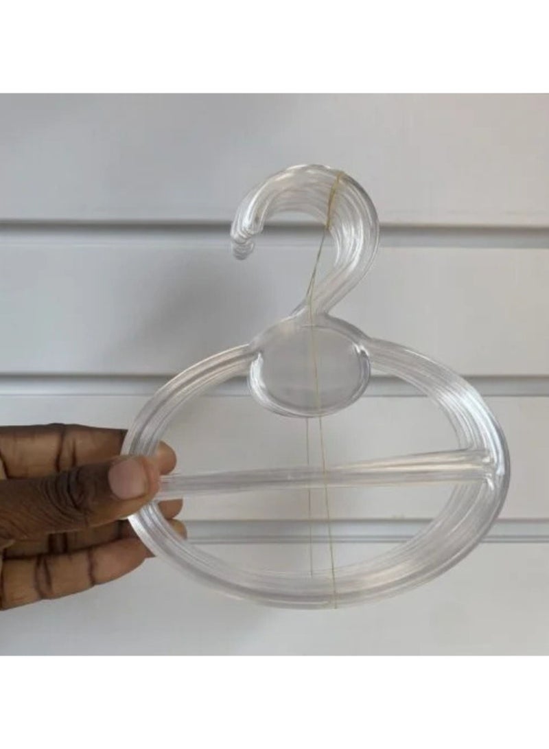 أورتوك 12 قطعة شماعات شال بلاستيكية غير قابلة للانزلاق، شماعات ملابس موفرة للمساحة، منشفة حمام متعددة الأغراض، شماعات حجاب شفافة لملابس الرأس، شماعات حجاب شفافة لأربطة الرأس، أوشحة، حزام فرز خزانة الملابس 14x16 سم - Image 3