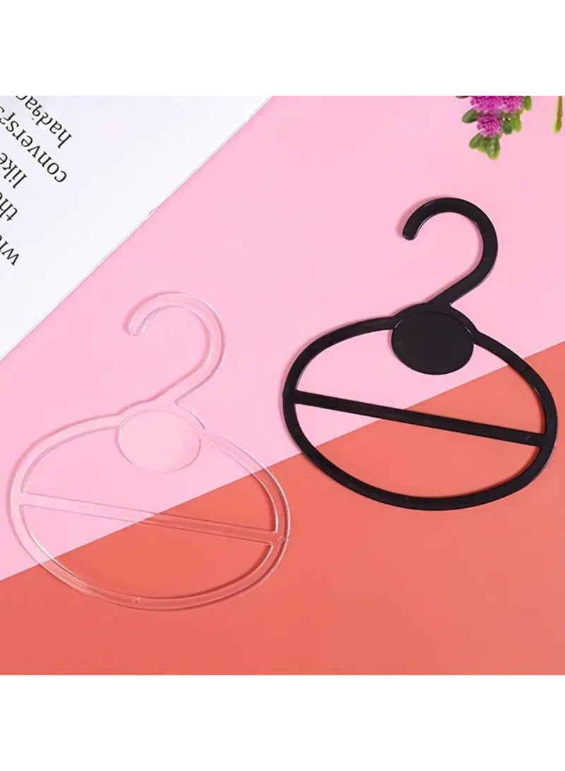 أورتوك 12 قطعة شماعات شال بلاستيكية غير قابلة للانزلاق، شماعات ملابس موفرة للمساحة، منشفة حمام متعددة الأغراض، شماعات حجاب شفافة لملابس الرأس، شماعات حجاب شفافة لأربطة الرأس، أوشحة، حزام فرز خزانة الملابس 14x16 سم - Image 4