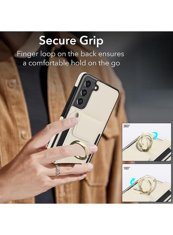 S-TOP Case For Samsung Galaxy S21 FE 5G Elastic Card Bag Ring Holder Phone Case - Image 2