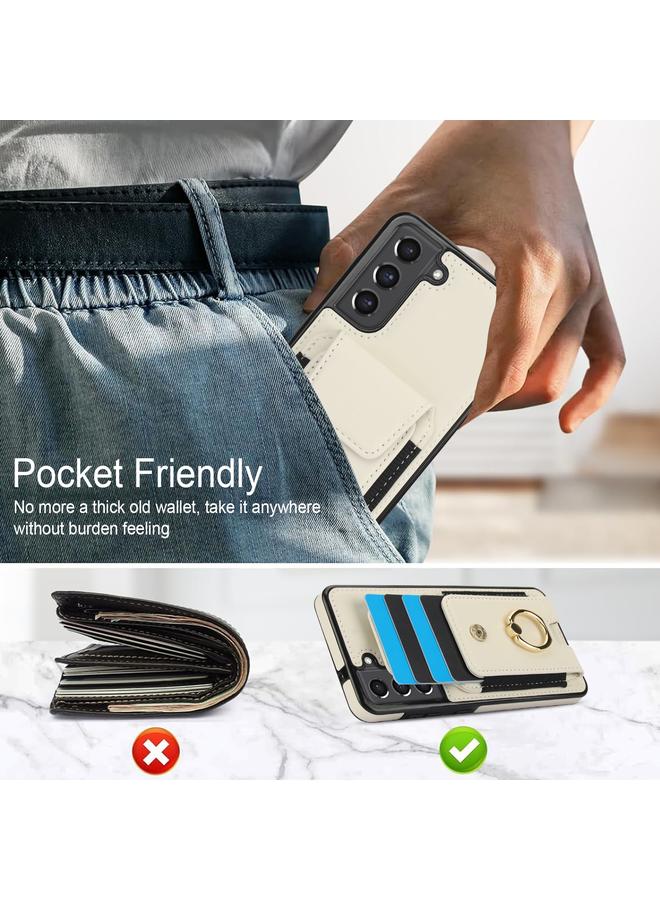 S-TOP Case For Samsung Galaxy S21 FE 5G Elastic Card Bag Ring Holder Phone Case - Image 3