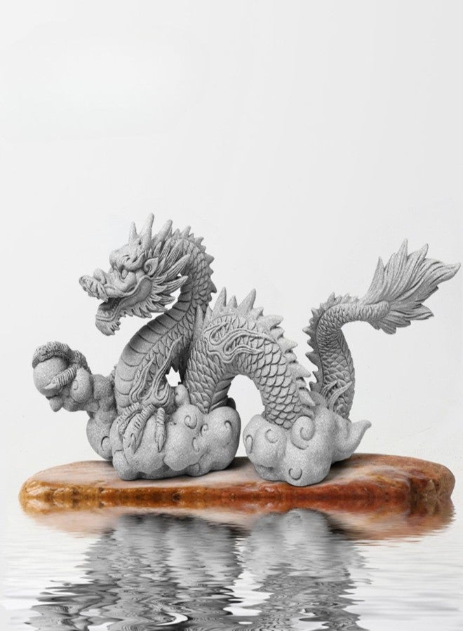 Saim Aquarium Dragon Statue Resin Ornaments Asian Fish Tank Decor - Hand-Carved Aquarium Ornament for Fish Tank, Home & Garden Decor, Lucky Feng Shui Statue - Image 4