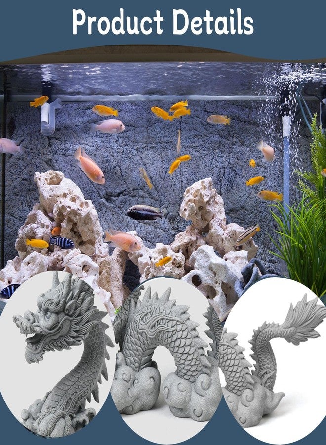 Saim Aquarium Dragon Statue Resin Ornaments Asian Fish Tank Decor - Hand-Carved Aquarium Ornament for Fish Tank, Home & Garden Decor, Lucky Feng Shui Statue - Image 5