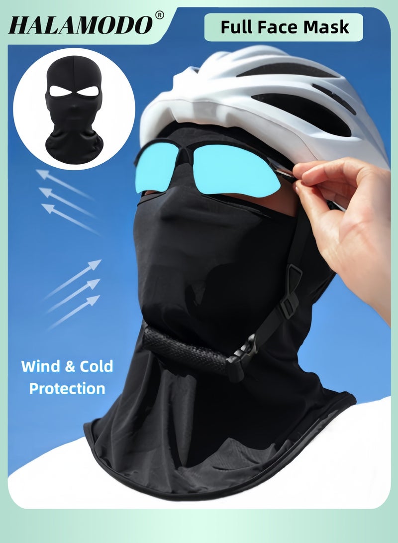 Halamodo Motorcycle Full Protection Face Mask Riding Face Mask Soft Head Mask Full Face Cover Windproof Sun UV Protection Outdoor Sport Cycling Mask for Men & Women - Image 1