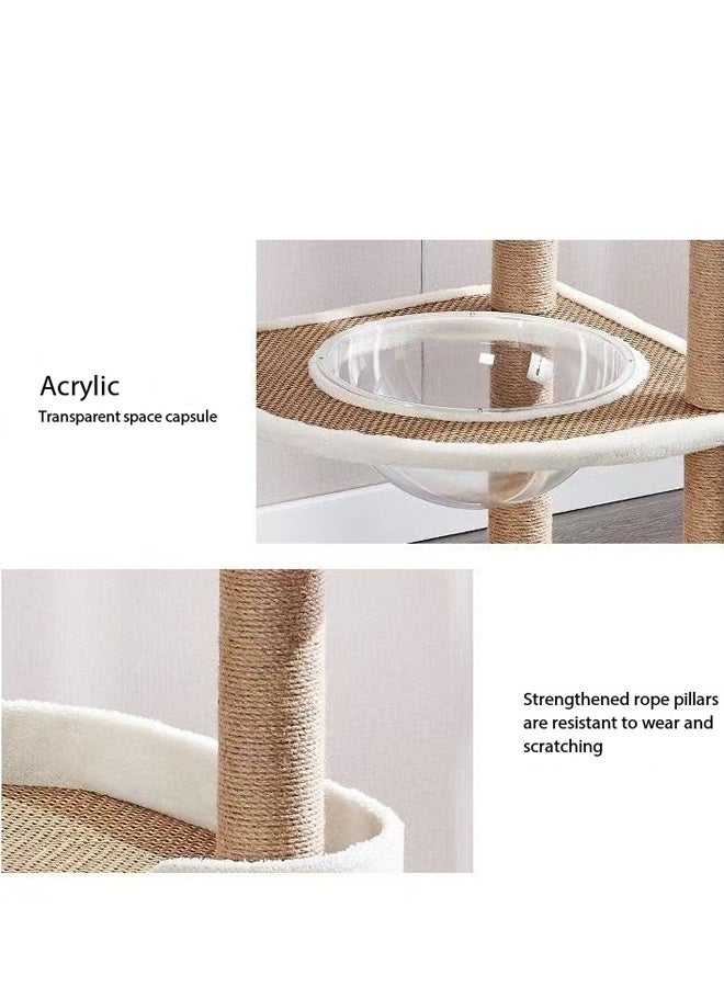 fashionhome Cat Climbing Tree and Cat Climbing Frame with Scratching Posts, Multi-Level Cat Tower for Large and Multiple Cats, Durable Cat Playhouse with Platforms, Perches, and Cozy Hideouts for Active Indoor Cats 50 x 50 x 164 cm. - Image 3