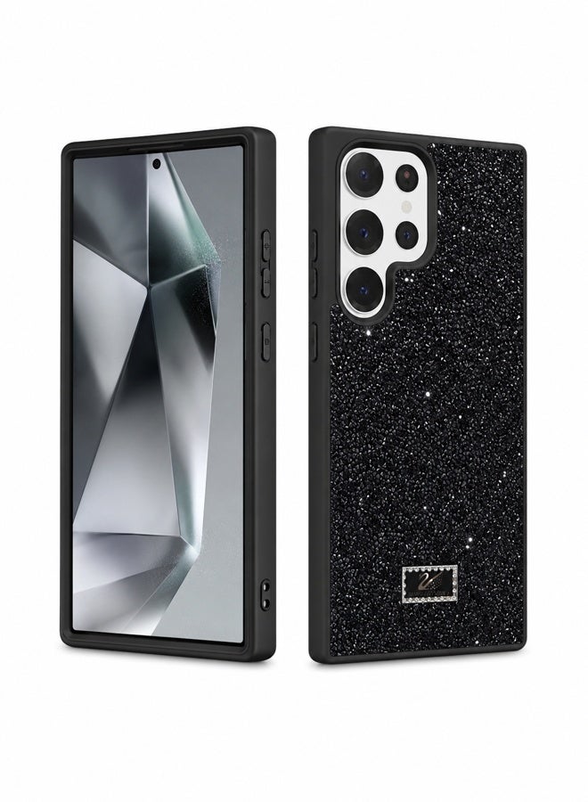 VR CREATIVE Luxury Sparkling Crystal Rhinestone Protective Phone Case Cover for Samsung Galaxy S23 Ultra – Black - Image 2