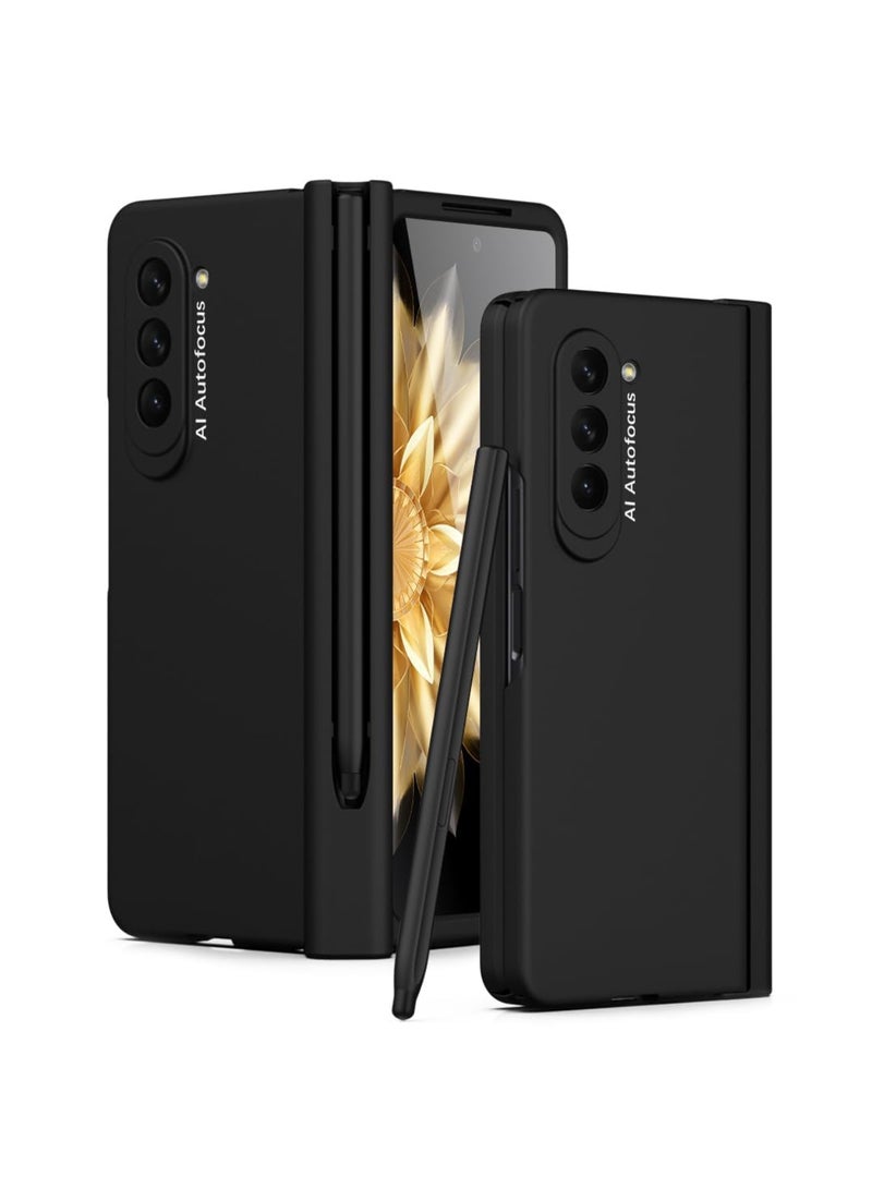Aookay Protective Case for Samsung Galaxy Z Fold 7 with Pen and Pen Holder, Hinge Protective Case with Built-in Screen Protector, Ultra-thin Shockproof Protective Case for Z Fold 7 [Not Original Pen] (Black) - Image 1