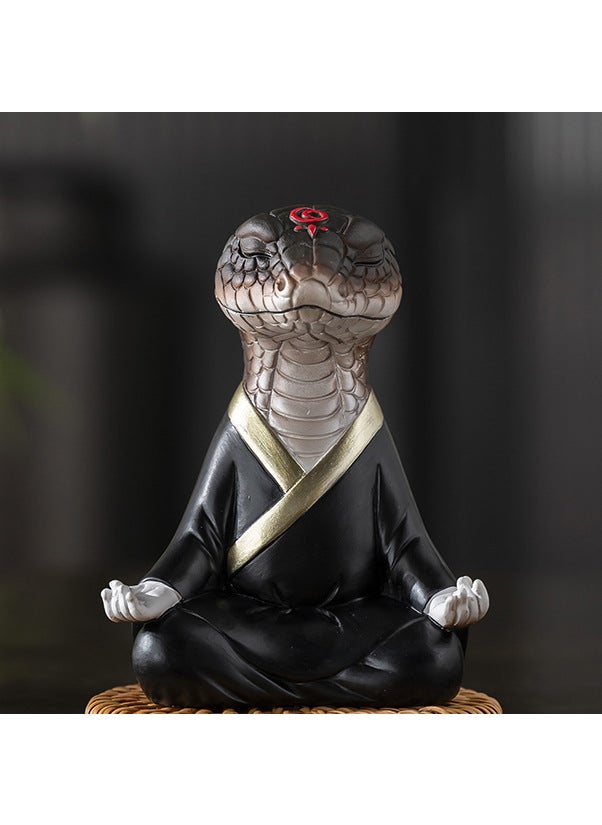 Generic Mini Zen White Fox Succulent Pot Decor Black python 