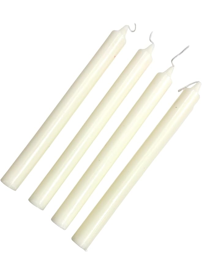 The Bros White Taper Candles, Long 24cm x 2.2cm, Set of 4, Unscented, Candle - Image 1