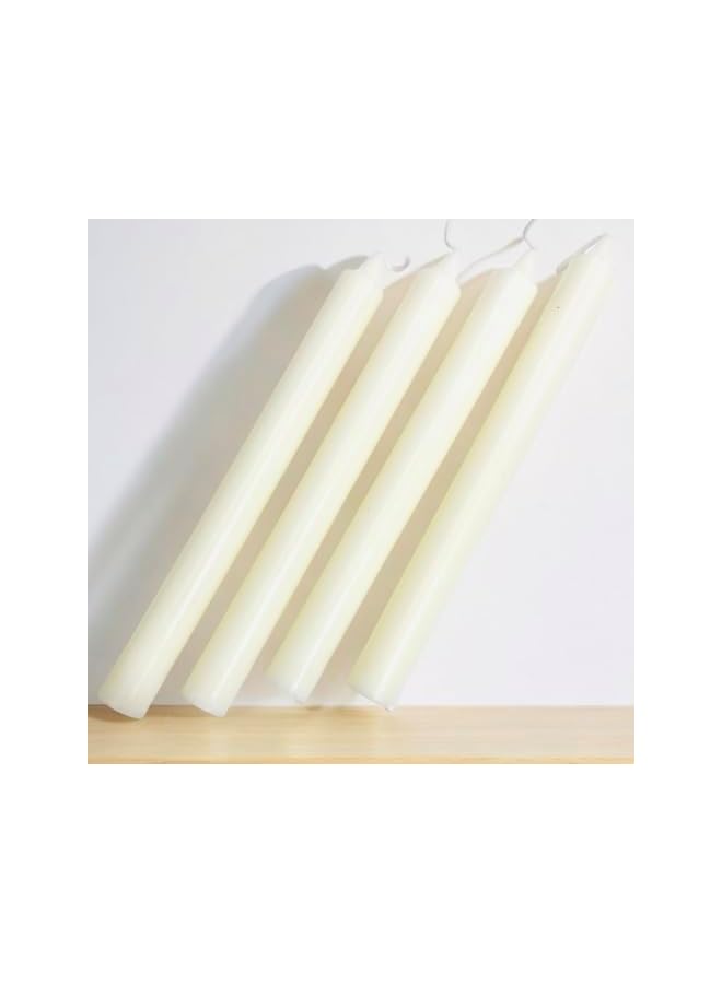 The Bros White Taper Candles, Long 24cm x 2.2cm, Set of 4, Unscented, Candle - Image 2