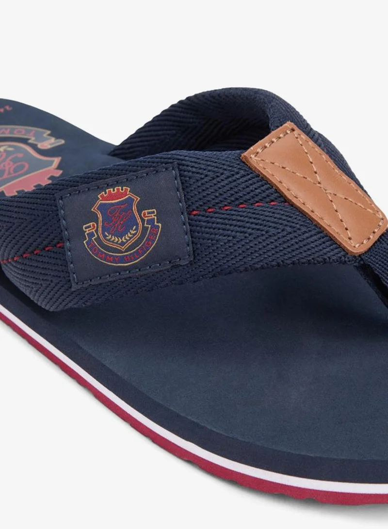 Tommy Hilfiger Desert Sky Crest Patch Webbing Strap Flip-Flops for Men | Best Price UAE