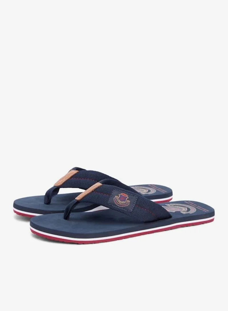 Tommy Hilfiger Desert Sky Crest Patch Webbing Strap Flip-Flops for Men | Best Price UAE