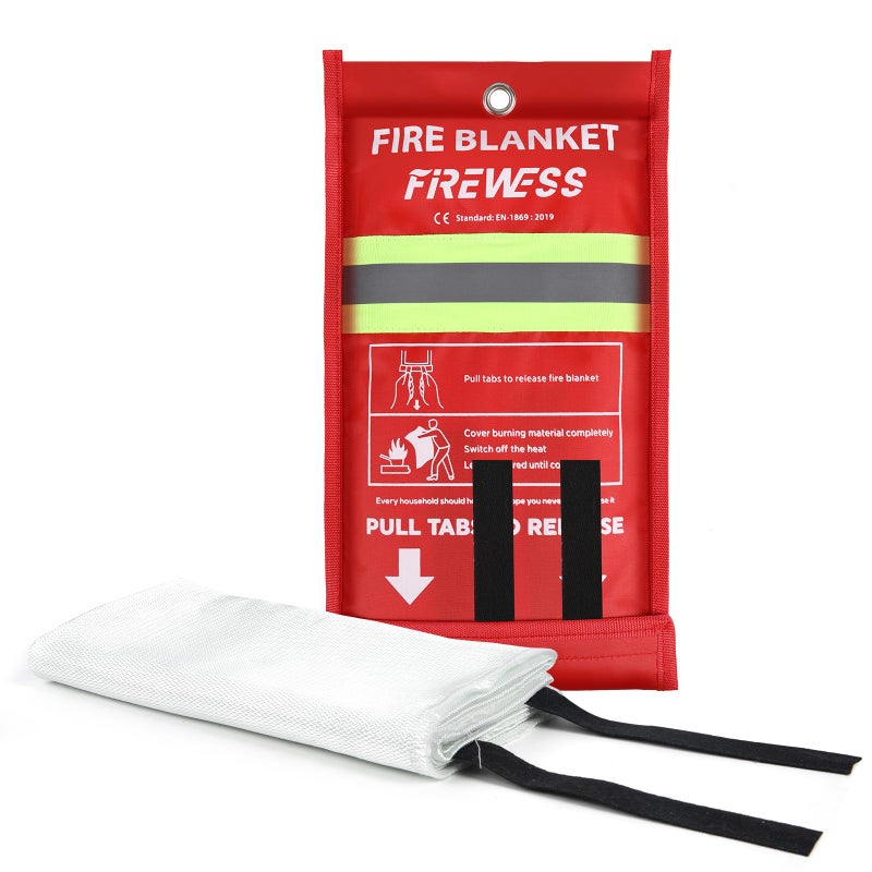 FIREWESS Emergency Fire Blanket, 1 Pack Fiberglass Flame Retardant Fire Blankets Emergency for Home, Kitchen, Car, Office, Grill, 39.4X 39.4inch Fire Extinguisher Blanket - Image 1