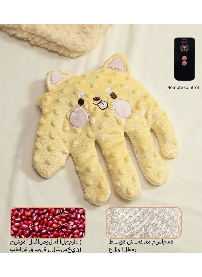 joybuy Baby Soothing Palm, Baby Patter for Sleep, Baby Soothing Palm for 0-3 Years, Automatic Patting Patter Pillow, Startle Prevention Cartoon Animal Baby Pillow, Electric Baby Soothing Palm with Remote Control, for Newborns Baby Girl Baby, Yellow - Image 1