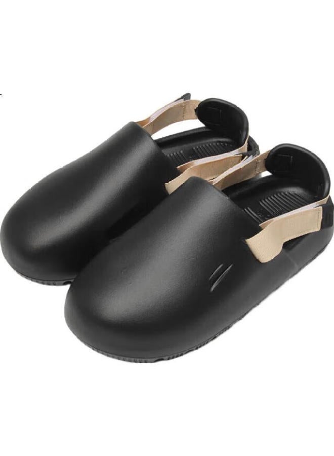 Scarecrow Men'S Hollow Out Shoes With Toe Cap Outdoor Coconut Thick Bottom Summer Beach Dual-Use Sandals Black Card 40-41 - Image 3