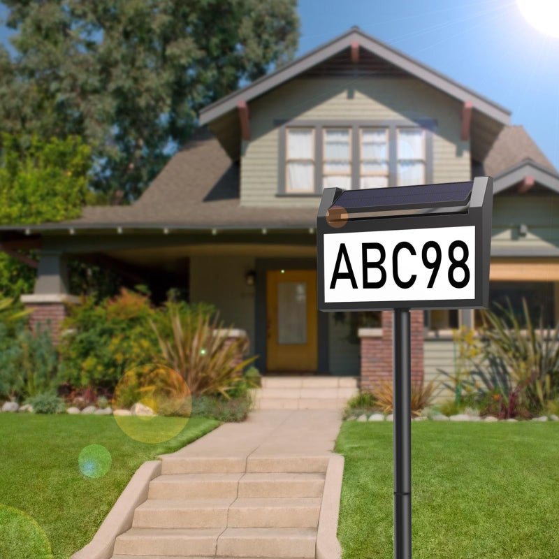 deerdance Solar House Number Sign, deerdance LED Illuminated Outdoor Address Plaque with Smart Control, 3-Color in 1 Waterproof Solar Powered House Number Light with Stakes for Outside Home, Yard, Street, House - Image 2