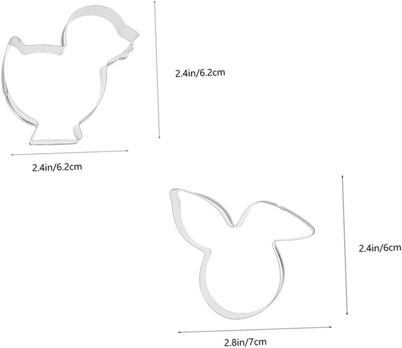 Easter Biscuit Cutter Set 5pcs Stainless Steel Bunny and Chick Cookie Molds Pastry Cutter for Baking Easter Party Supplies - Image 2