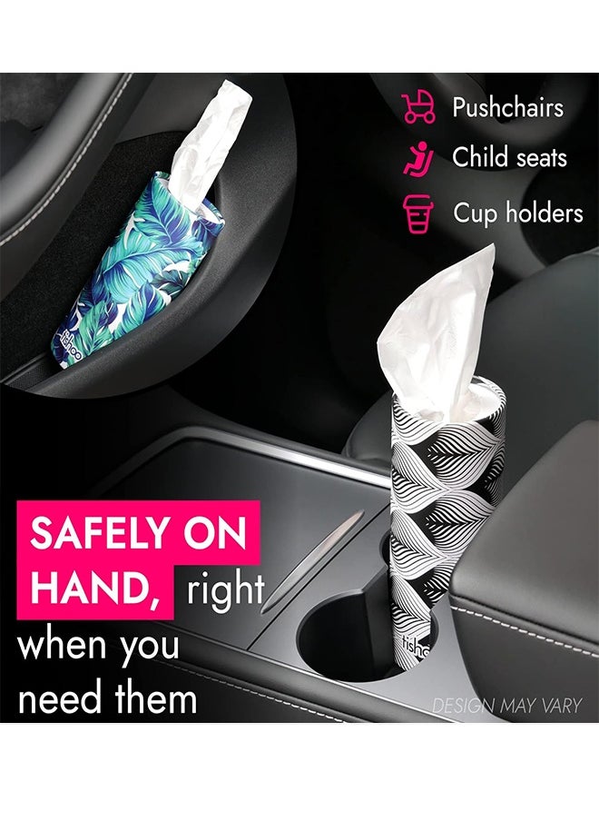 Gloryful 4 pieces Car Tissue Holder, Car Tissues Cylinder, Round Tissue Boxes for Car with various printed patterns  - Image 4