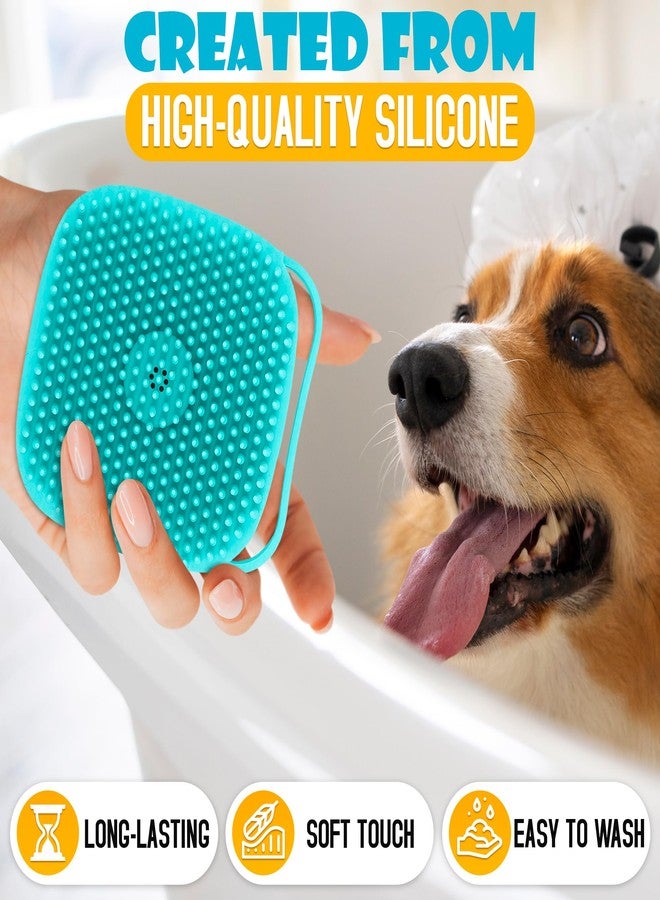 AZZORI 2 Pcs Dog Brush for Bathing - Dog Shampoo Brush Scrubber with Soap Dispenser and Soft Silicone Bristles, Press-to-Dispense Lather, Easy Rinse - for Bathing, Exfoliating & Massage, Home & Travel Use - Image 3