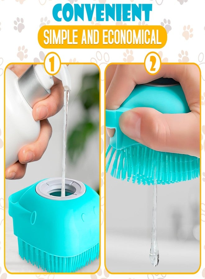 AZZORI 2 Pcs Dog Brush for Bathing - Dog Shampoo Brush Scrubber with Soap Dispenser and Soft Silicone Bristles, Press-to-Dispense Lather, Easy Rinse - for Bathing, Exfoliating & Massage, Home & Travel Use - Image 4