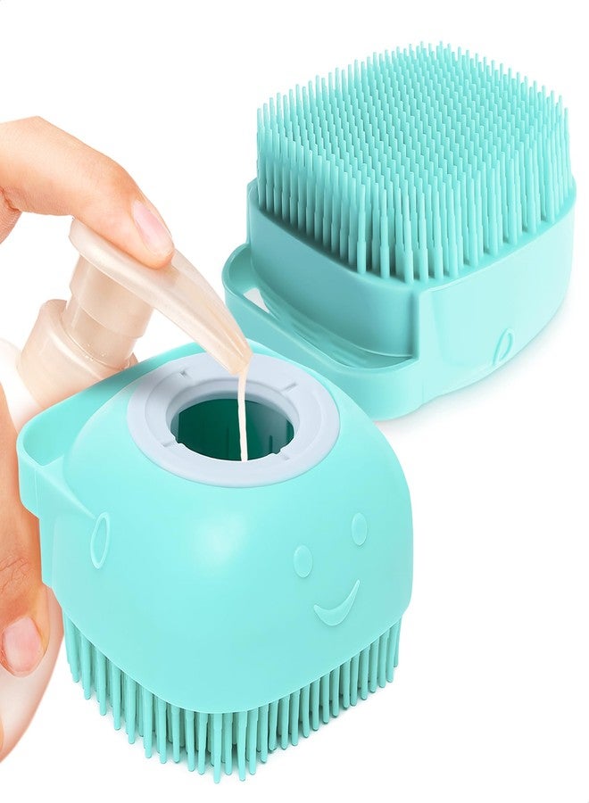 AZZORI 2 Pcs Dog Brush for Bathing - Dog Shampoo Brush Scrubber with Soap Dispenser and Soft Silicone Bristles, Press-to-Dispense Lather, Easy Rinse - for Bathing, Exfoliating & Massage, Home & Travel Use - Image 1