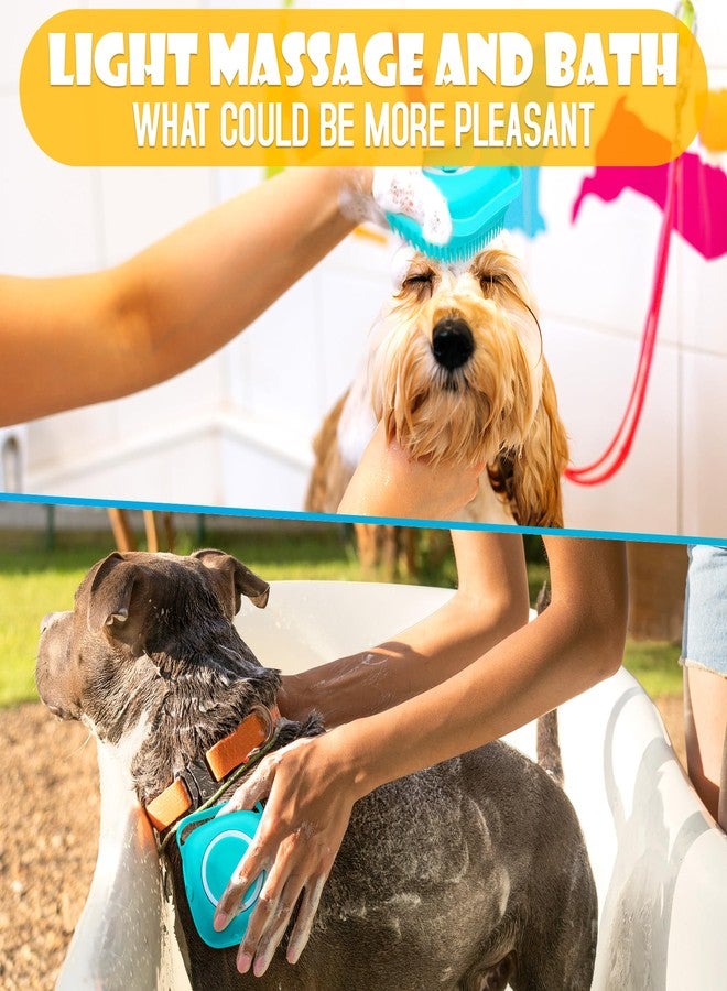 AZZORI 2 Pcs Dog Brush for Bathing - Dog Shampoo Brush Scrubber with Soap Dispenser and Soft Silicone Bristles, Press-to-Dispense Lather, Easy Rinse - for Bathing, Exfoliating & Massage, Home & Travel Use - Image 5