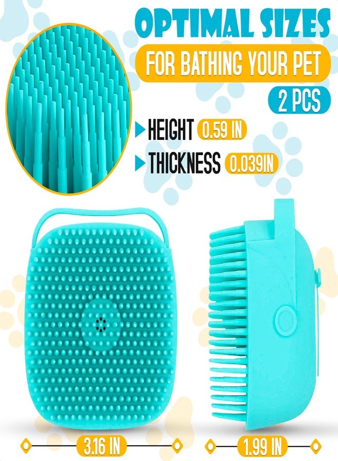 AZZORI 2 Pcs Dog Brush for Bathing - Dog Shampoo Brush Scrubber with Soap Dispenser and Soft Silicone Bristles, Press-to-Dispense Lather, Easy Rinse - for Bathing, Exfoliating & Massage, Home & Travel Use - Image 2