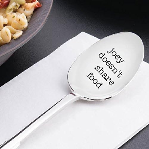 signatives Joey Doesn’t Share Food Engraved Stainless Steel Coffee Spoon, 7 Inch – Kitchen Utensil for Coffee & Dessert, Unique Gift Idea - Image 3