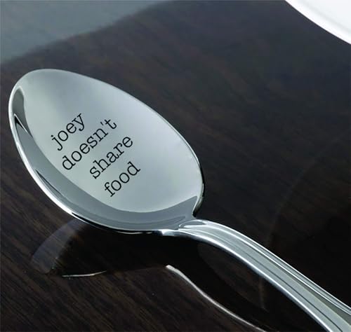 signatives Joey Doesn’t Share Food Engraved Stainless Steel Coffee Spoon, 7 Inch – Kitchen Utensil for Coffee & Dessert, Unique Gift Idea - Image 4