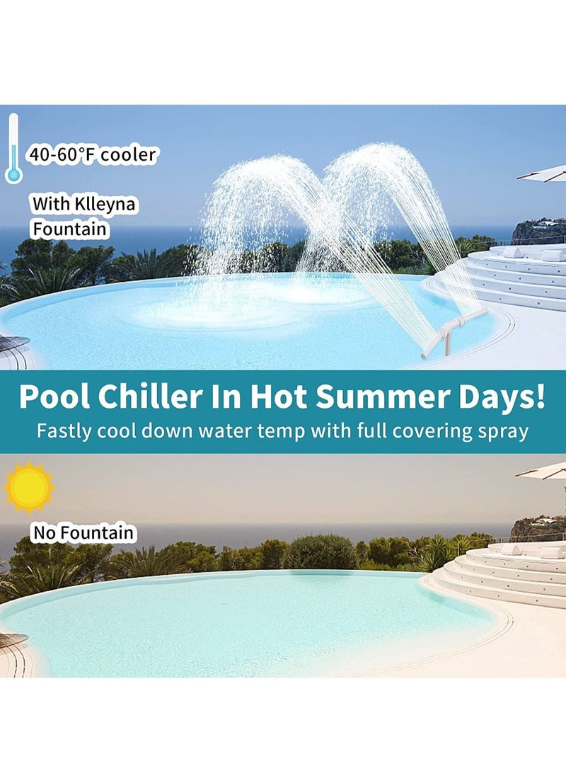 Swimming Pool Fountain, Adjustable Dual Spray Waterfall Sprinkler, Perfect Pool Accessories for Cooling and Decoration(white)